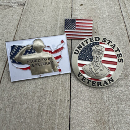 3 Veteran Patriotic Pins