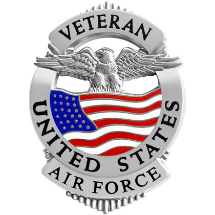 Air Force Veteran Pin Badge