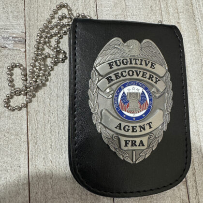 Fugitive Recovery Agent Badge With Neck Chain ID Holder