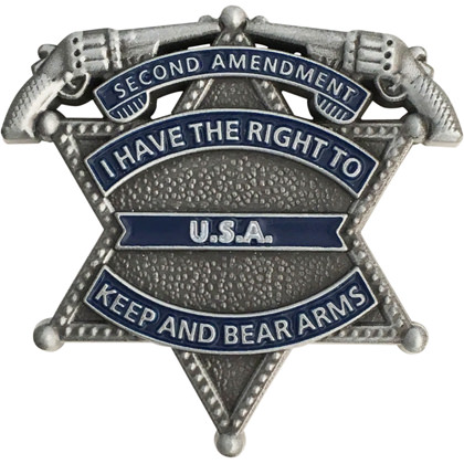 I Have The Right To Keep And Bear Arms Mini Badge - Antique Silver