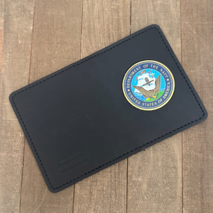 Dept. Of The Navy Leather Credential Case - Emblem On Front