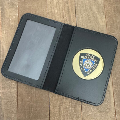 City Of New York Police Department Emblem With Leather Credential Case