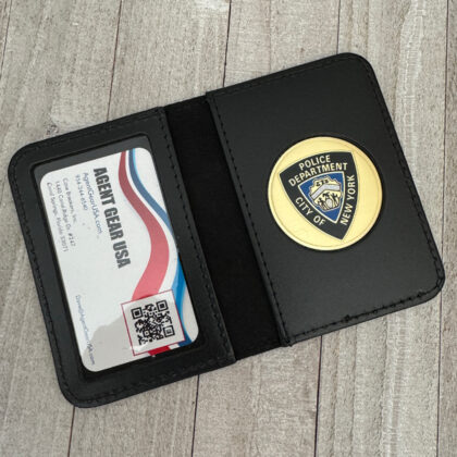 New York Police Department Emblem With Leather Credential Case