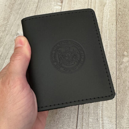 New York State Emblem With Leather Credential Case