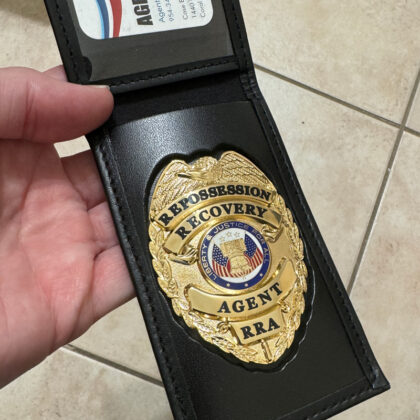Repossession Recovery Agent Badge With Flip Case