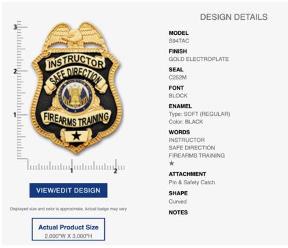 Alternative view of S94-Tac Custom Badge With Belt Clip