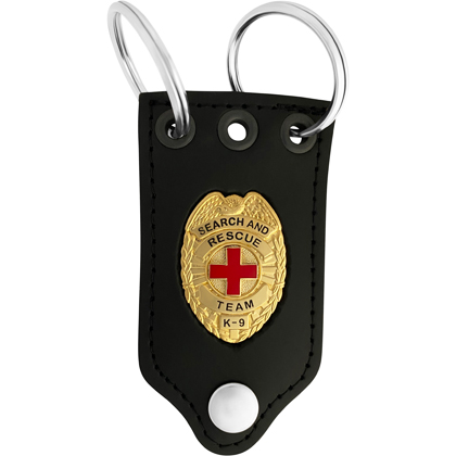 Search And Rescue Team K9 Badge Leather Holder