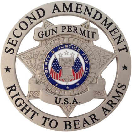 Second Amendment Badge - Silver