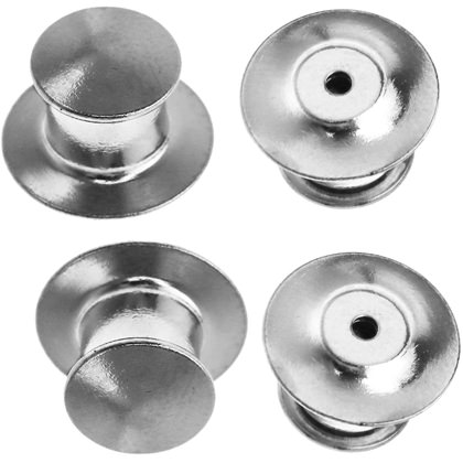 Silver Metal Locking Pin Back Keepers