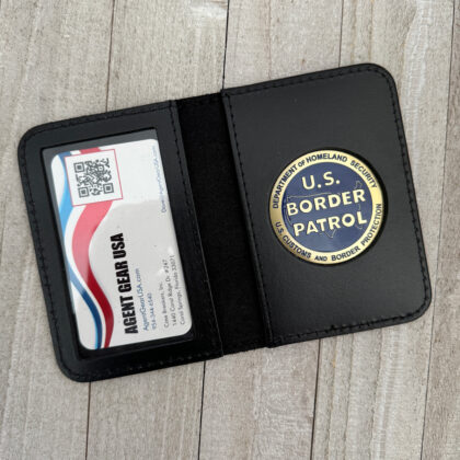 U.S. Border Patrol Emblem With Leather Credential Case