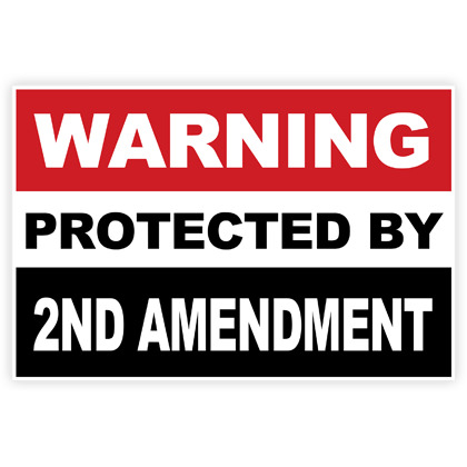 Warning Protected By 2ND Amendment Sticker - 2 Pack